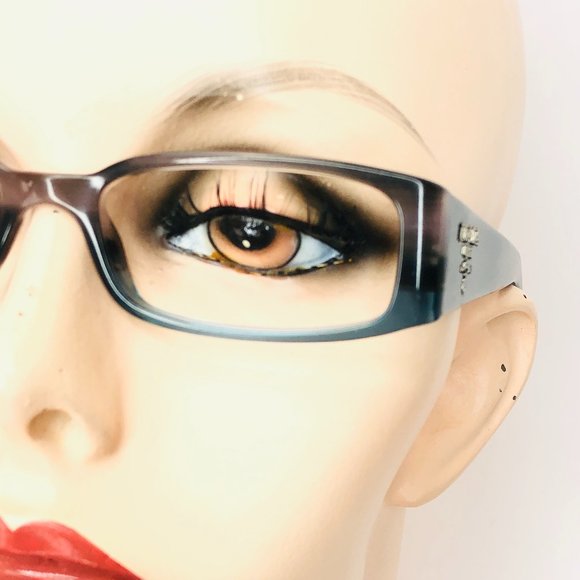 Prada Eyeglasses Gray Glossy Rectangular Frames - Picture 3 of 5